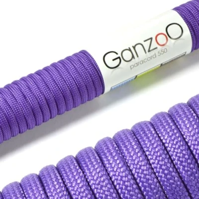 Imagen de Ganzoo Paracord 550, Cuerda de 4 mm, 3 Metros, Poliéster, Tipo 7 Hilos Interiores, Correa Perro Collar Pulsera, Camping Supervivencia y Multiusos, Morado