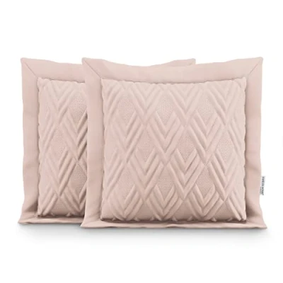 Imagen de AmeliaHome 2 Fundas de Almohada ultrasonic Doble Cara, 45 x cm, Color Rosa