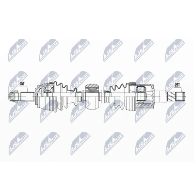 Imagen de NTY NPW PL 131 Árbol de transmisión Eje delantero, derecha 953 Caja cambios manual OPEL: Corsa E Hatchback, Adam