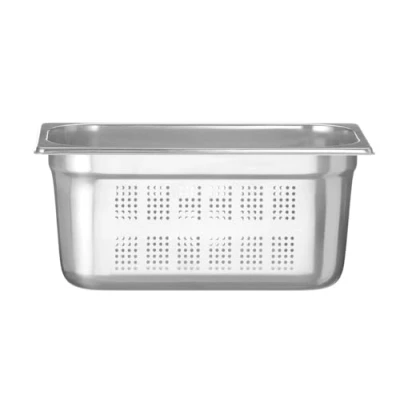 Imagen de HENDI Recipiente GN 1/3, con laterales y fondo perforados, contenedor GN, apilable, bordes lisos, resistente a temperaturas de 40 300C, 5,7L, altura: 150mm, acero inoxidable 18/10