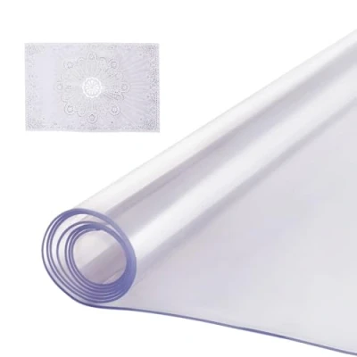 Imagen de VEVOR Mantel Transparente Rectángulo 106,7x182,9 cm de PVC para Mesa Espesor 2 mm Protector Impermeable Fácil Limpiar Oficina, Cocina, Restaurante, Comedor