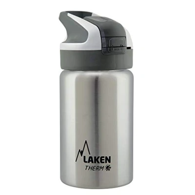 Imagen de LAKEN Botella de Agua Térmica al Vacío Acero Inoxidable Doble Pared (0,35L Acero) Tecnología 24 Horas Frío Ideal para Trabajo o Deporte Cierre Hermético y Uso Vertical