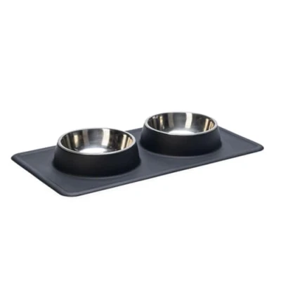 Imagen de Karlie Dex 522624 Juego de Comedor (Silicona, 700 ml, 2 x 350 ml), Color Negro