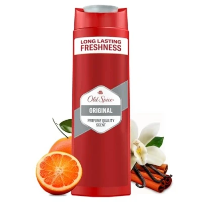 Imagen de Old Spice Original 3 en 1 Gel de ducha y champú para hombres (250 ml), limpieza facial corporal hombres, frescor larga duración