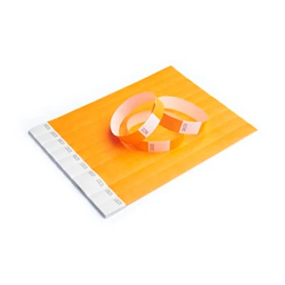 Imagen de iboo 500 pulseras de papel Tyvek naranja para control y seguridad, eventos, fiestas, festivales viajes, entrada, color