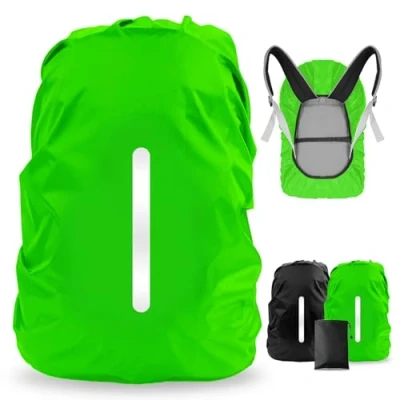 Imagen de LAMA 2pcs Funda Impermeable para la Lluvia Mochila, Protector Reflectante a Prueba de Antipolvo y Antirrobo M 26L 40L
