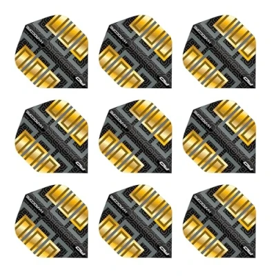 Imagen de RED DRAGON Hardcore Premium Juego de 3 dardos (9 plumas en total), color dorado y negro