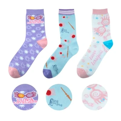 Imagen de Cinereplicas Harry Potter Set de 3 pares calcetines Luna Lovegood Talla Única Licencia Oficial