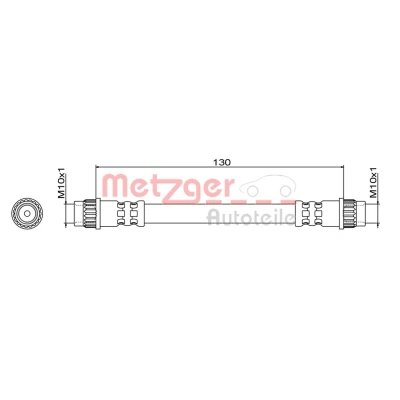 Imagen de METZGER 4111837 Latiguillos de Freno Eje trasero izquierda, trasero, derecha 130 RENAULT: Scénic IV
