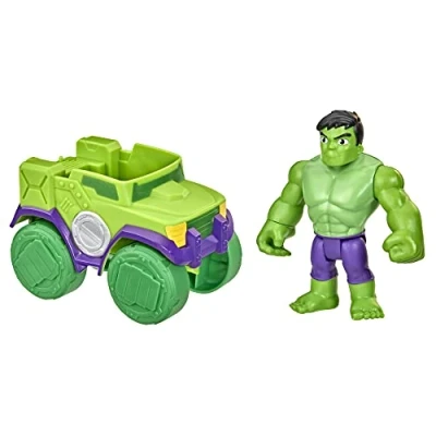 Imagen de Hasbro Marvel Spidey and His Amazing Friends Figura de Hulk y Camión Demoledor para niños 3 años en adelante