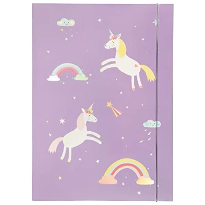 Imagen de folia 69013 Carpeta A3 Hot Foil Magic Unicorns, de cartón Resistente con Banda elástica, Multicolor (MAX Bringmann 69013)