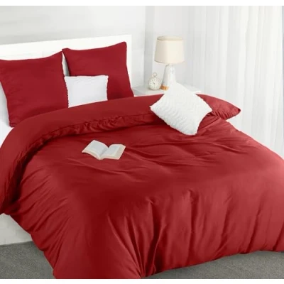 Imagen de Utopia Bedding Funda Nordica Cama 105 Microfibra Juego de Edredon 200x200 cm y 2 Fundas Almohada 80x80 (Rojo)