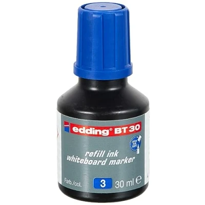 Imagen de EDDING Lote de 6 frascos 30 ml, recarga tinta azul BT para marcador pizarra blanca