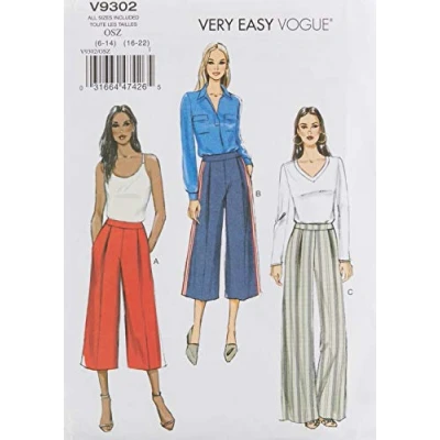 Imagen de Vogue Patterns 9302 OS de Costura para Pantalones, Tejido, Multicolor, 15 x 0,5 22 cm