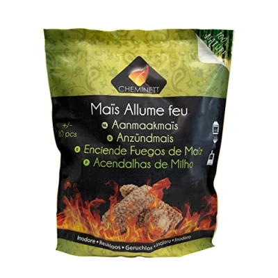 Imagen de Pyrofeu 15745 6 Mazorcas de Maíz Cheminett para encender barbacoas, chimeneas y Estufas (Saco 1 kg) Natural Cera Vegetal, Alto Poder calorífico sin Olor Seguras fáciles Usar
