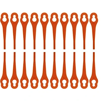 Imagen de 100 cuchillas de repuesto para cortabordes Fuxtec FX E1RT20, plástico cortacésped con batería