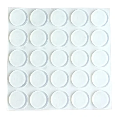 Imagen de Panngu Tope elástico Transparente, Redondo, diámetro 20 mm x Grosor 2 mm, Amortiguador de Muebles, Patas Goma, Autoadhesivo, protección Silicona, 25 Unidades