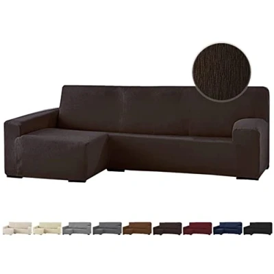 Imagen de GFD Funda de Sofá Chaise Long, Protectora Longue L Tela Elástica Ajustable, Resistente Perros Gatos Mascotas (Café, Izquierda)