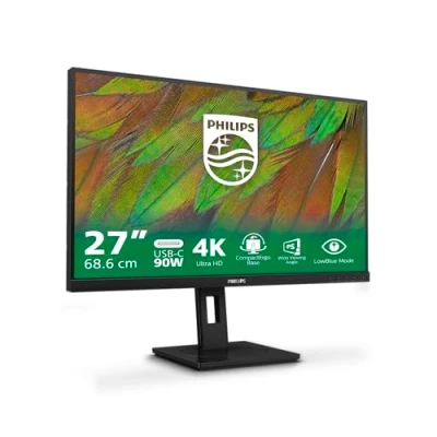 Imagen de Philips 27B1U3900 Monitor Ultra HD de 27 Pulgadas, Ajustable en Altura, Altavoces, Adaptive Sync (3840x2160, 60 Hz, 2X HDMI 2.0, 1x DisplayPort 1.4, USB C (90 W PD), RJ45, Hub) Negro