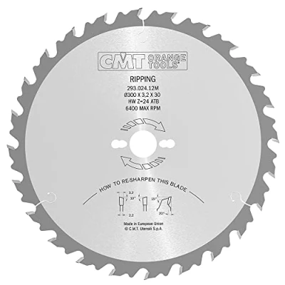Imagen de CMT Orange Tools 293.024.12M Sierra circular 300x3.2x30 z 24 atb 20 grados