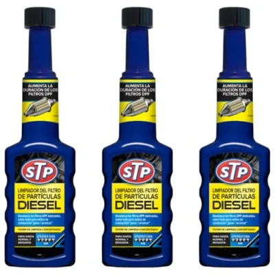 Imagen de STP Pack 3 Limpia Filtros de Partículas Diésel 5 en 1 Elimina Acumulaciones Hollín, Regenera y Restaura Potencia Mejora Rendimiento Aceleración, Reduce Emisiones 200x3 ML