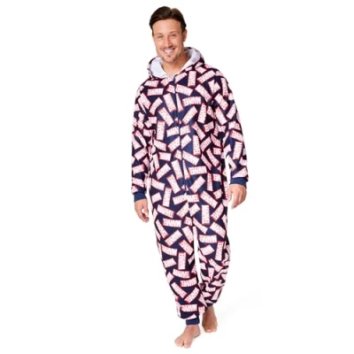 Imagen de Marvel Pijama Hombre Avengers Mono con Cierre de Cremallera, Entero Navidad Tallas S 2XL, Regalos (Negro/Rojo, XL)