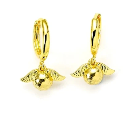 Imagen de Harry Potter Snitch Dorada Mujer Pendiente Dorado Aleación de Zinc