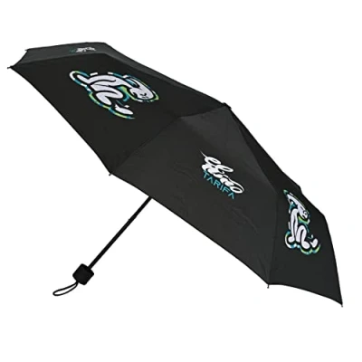 Imagen de Safta EL NIÑO Green Bali Paraguas Plegable Manual, 8 Paneles, Varillas Metálicas, Cómodo y Versátil, Calidad Resistencia, 24 56 cm, Material Poliéster, Color Negro
