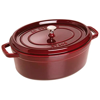 Imagen de STAUB Cacerola/Cocotte de Hierro Fundido Ovalada, 33 cm Diámetro, 6,7 L, Granadina