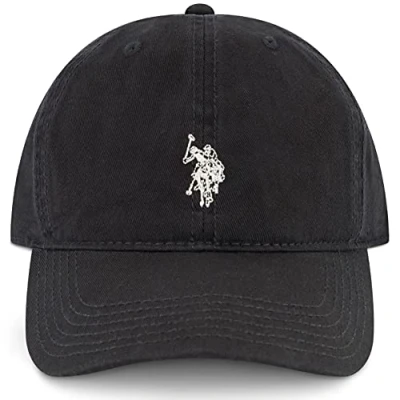 Imagen de U.S. Polo Assn. Us Gorra de béisbol algodón, Ajustable, Borde Curvado con Logotipo pequeño Pony Bordado, Negro, Talla única (Pack 6) para Hombre