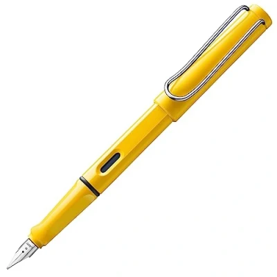 Imagen de Lamy safari yellow Pluma estilográfica con empuñadura ergonómica y plumín de acero pulido en tamaño F ideal para cualquier escritura caligrafía incluye cartucho T 10 azul Diestro