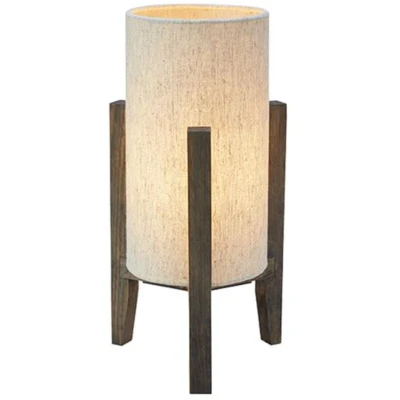 Imagen de Markslöjd Lámpara de mesa Eruca, altura 34 cm, marrón/beige, madera/lino