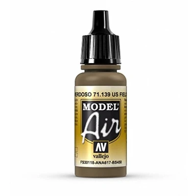 Imagen de Vallejo Paint Modelo 17 Aire ml Acrílico US Campo Drab, Color Nosotros Field (71139)