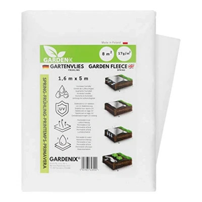 Imagen de GARDENIX® 8 m² Vellón de protección contra Congelación para Primavera, Alta estabilización UV, Permeable al Agua, Cubierta Primavera Plantas(1,6m x 5m)