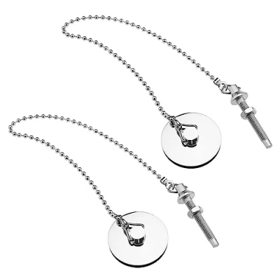 Imagen de VGOL 2 Tapones cromados para Fregadero con Cadena de Bolas 1 1/2 Pulgadas, 38 mm, Cubierta tapón Drenaje Cocina, baño, bañera, Lavabo