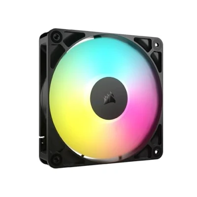 Imagen de CORSAIR RS120 ARGB 120 mm PWM Ventilador Conexión en Cadena Bajo Nivel de Ruido Rodamiento Cúpula Magnética Paquete Sencillo Negro