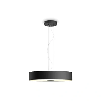 Imagen de Philips Hue Lámpara Inteligente, Fair, Colgante LED Luz Blanca de cálida a fría, Compatible con Alexa y Google Home, Color Negro