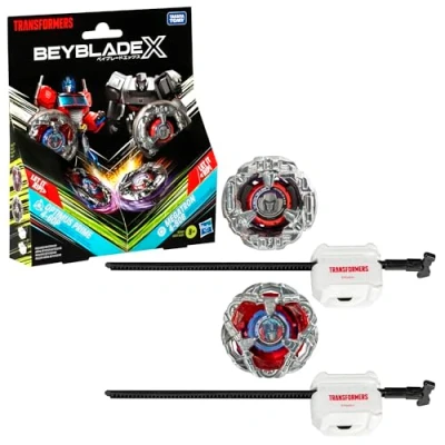 Imagen de Beyblade X, Pack múltiple Colaboración con Transformers, Set Optimus Prime 4 60P vs. Megatron 80B 2 Tops y lanzadores, de Batalla para niños niñas a Partir 8 años