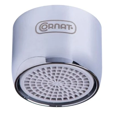 Imagen de Cornat Regulador de chorro M22 x 1 IG, ahorro agua hasta un 80%, con junta, apto para grifos convencionales, plateado, latón, aireador, boquilla mezcladora, TECWS400