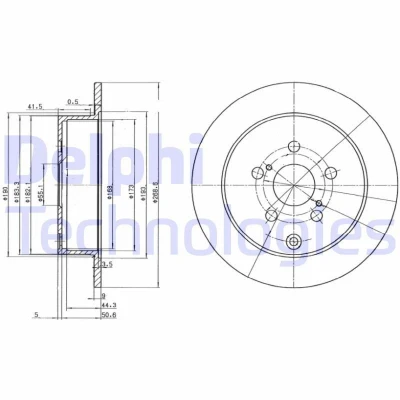 Imagen de DELPHI BG3822 Disco de freno 269 9 5 macizo aceitado sin procesar cojinete rueda, anillo sensor ABS TOYOTA: Celica VII Coupé