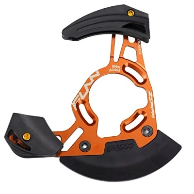 Imagen de Funn Zippa DH Guía de Cadena, Interfaz ISCG05, Adaptador BSA Incluido, 32T 38T, Protector Cadena para Bicicleta Montaña (Naranja)