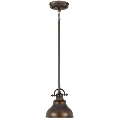 Imagen de QUOIZEL Lámpara colgante Emery industrial bronce Ø 20,3 cm