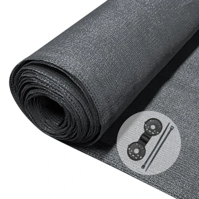 Imagen de VOUNOT Malla Sombreo y Ocultación 1x20m, Valla Privacidad 150 g/m² HDPE Protección UV, Red de Sombra con Clips Bridas, para Jardín, Huerto, Balcón, Antracita