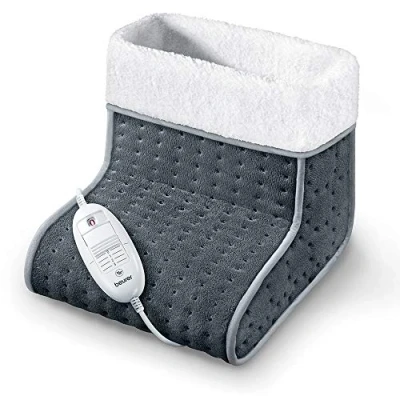 Imagen de Beurer FW20 Calienta pies Cosy Apto para Grandes, Superficie Suave y Transpirable, 3 potencias, Calentamiento ultrarrápido, 100 W, Color Gris Marengo