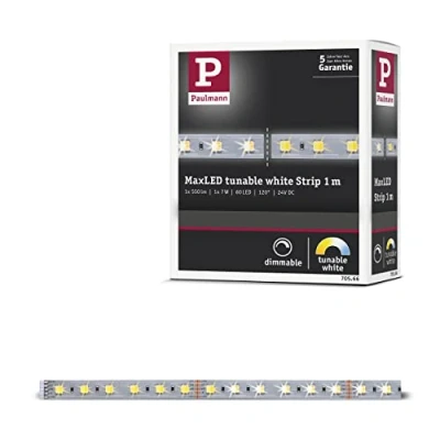 Imagen de Paulmann 70566 Strip LED SmartHome MaxLED Tunable White incl. tira de luz 1x6,2 W, regulable, plateado, cinta luz, plástico, 3000 K