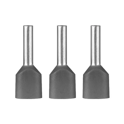 Imagen de ERKO 100 piezas de terminales tubulares dobles, 0,75 mm², longitud 10 mm, profesionales cobre galvanizado con aislamiento poliamida
