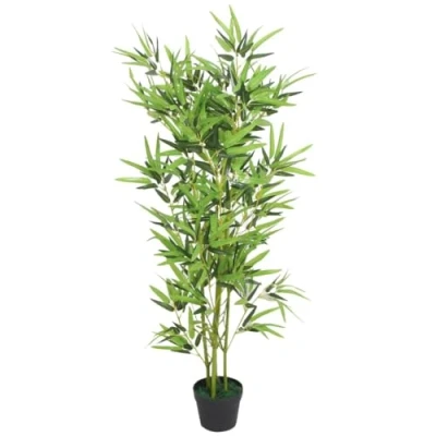 Imagen de vidaXL Árbol de Bambú Artificial Macetero 120 cm Verde Maceta Planta Plástico