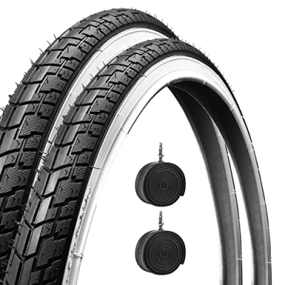 Imagen de 2 cámaras y neumáticos blanco negro para silla de ruedas 24 x 1 3/8 (37 540) BN