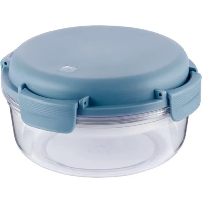 Imagen de Zwilling Lunchtime Fiambrera con acumulador de frío, caja redonda a prueba fugas, para ensalada, 18 cm, 1 L, escuela, trabajo, picnic, viajes, camping, color azul