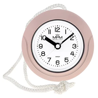 Imagen de MPM Quality Reloj de baño plástico, Movimiento Cuarzo Barrido, Resistente al Agua 3 5 ATM, Color Rosa, diámetro 135 mm, también Adecuado